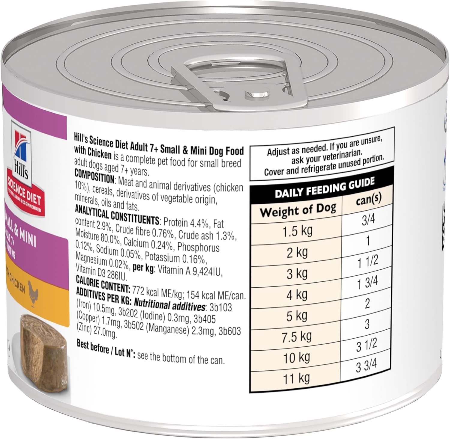Adult 7+ Senior Small & Mini with Chicken Canned Wet Dog Food 12X200G
